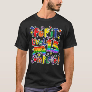 Birthday Boy Girl Level 15 Complete Pop It Fidget T-Shirt