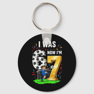 Birthday Boy I Was 6 Now I'm 7 Six Seven Soccer 67 Key Ring
