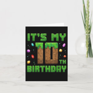 Birthday Boy Its My 10th Birthday Gamer Pixel Numb Card