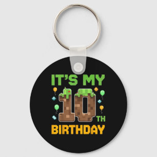 Birthday Boy Its My 10th Birthday Gamer Pixel Numb Key Ring