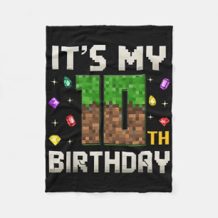 Birthday Boy It's My 10th Birthday Video Gamer Pix Fleece Blanket