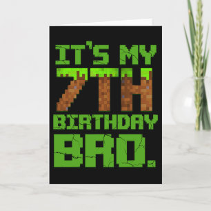Birthday Boy It's My 7th Birthday Gamer Pixel Numb Card