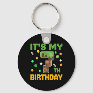 Birthday Boy It's My 7th Birthday Gamer Pixel Numb Key Ring