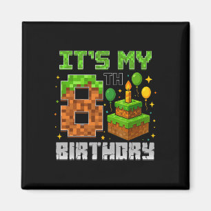 Birthday Boy It's My 8th Birthday Gamer Pixel Boy  Magnet
