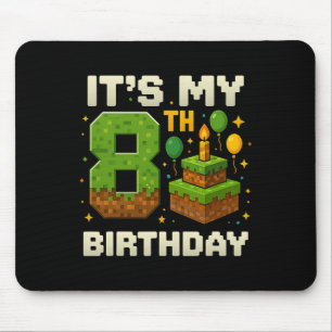 Birthday Boy It's My 8th Birthday Gamer Pixel Boy  Mouse Mat