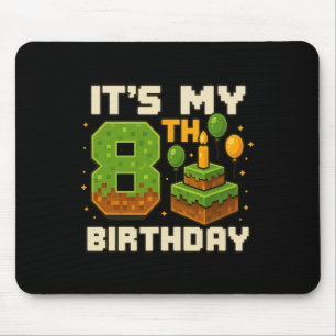 Birthday Boy It's My 8th Birthday Gamer Pixel Boy  Mouse Mat