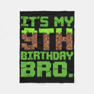 Birthday Boy It's My 9th Birthday 9 Year Old Gamer Fleece Blanket