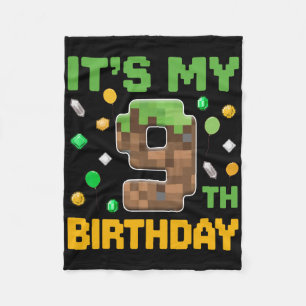 Birthday Boy It's My 9th Birthday Gamer Pixel Numb Fleece Blanket