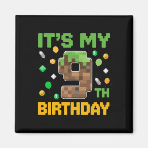 Birthday Boy It's My 9th Birthday Gamer Pixel Numb Magnet