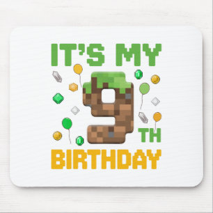 Birthday Boy It's My 9th Birthday Gamer Pixel Numb Mouse Mat
