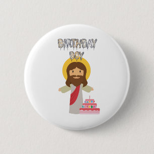 birthday boy jesus christmas 6 cm round badge