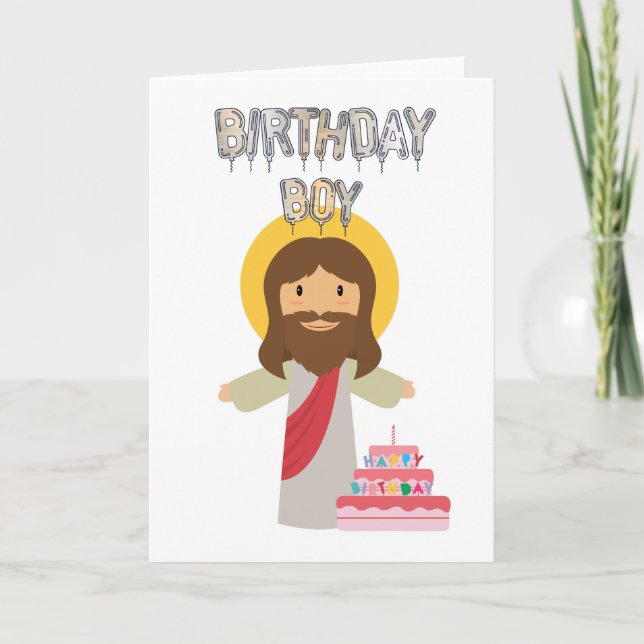 birthday boy jesus christmas holiday card (Front)