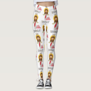 birthday boy jesus christmas leggings
