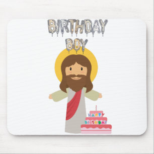 birthday boy jesus christmas mouse mat