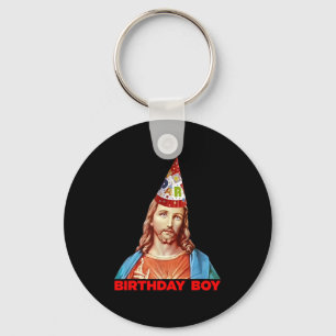 Birthday Boy Jesus Funny Christmas Party Hat  Key Ring