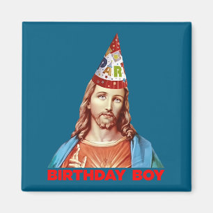 Birthday Boy Jesus Funny Christmas Party Hat Long Magnet