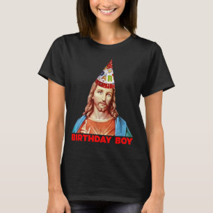 Birthday Boy Jesus Funny Christmas Party Hat  T-Shirt
