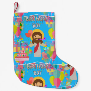 birthday boy jesus xmas small christmas stocking