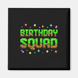 Birthday Boy Kid Birthday Squad Gamer Pixel Family Magnet