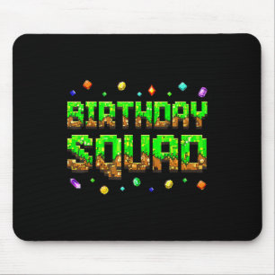 Birthday Boy Kid Birthday Squad Gamer Pixel Family Mouse Mat