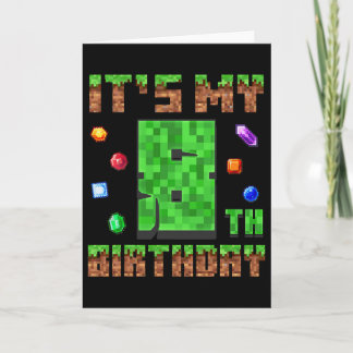 Birthday Boy Kids It's My 8th Birthday Gamer Pixel Card