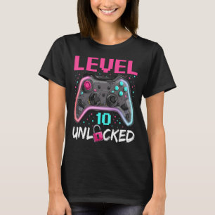 Birthday Boy Level 10 Unlocked 10 Years Old Gamer T-Shirt