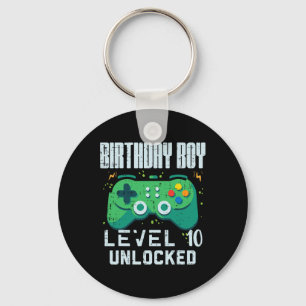 Birthday Boy Level 10 Unlocked Gamer Controller 10 Key Ring