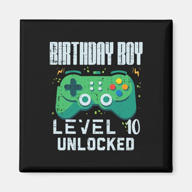 Birthday Boy Level 10 Unlocked Gamer Controller 10 Magnet (Front)