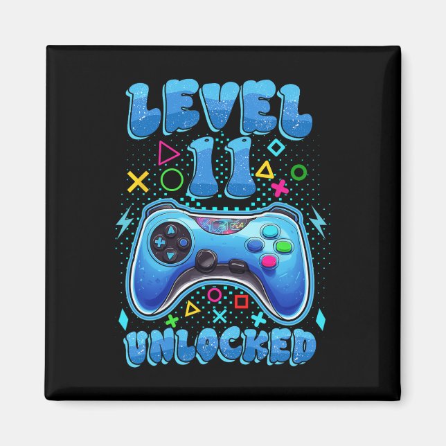 Birthday Boy Level 11 Unlocked Video Gamer 11 Year Magnet (Front)