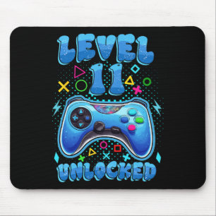 Birthday Boy Level 11 Unlocked Video Gamer 11 Year Mouse Mat