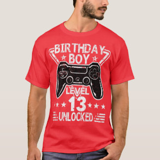 Birthday Boy Level 13 Unlocked 13th Birthday Video T-Shirt