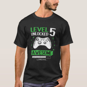 Birthday Boy Level 5 Unlocked Video Game Birthday  T-Shirt