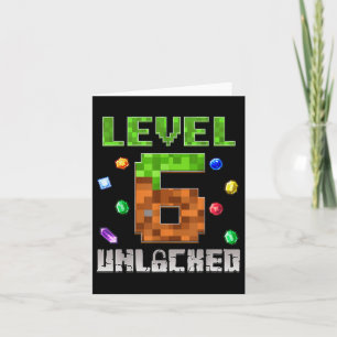 Birthday Boy Level 6 Unlocked 6th Birthday Game Pi Card