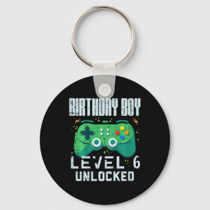 Birthday Boy Level 6 Unlocked Gamer Controller 6th Key Ring
