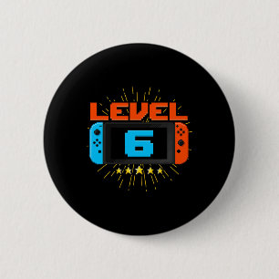 Birthday Boy Level 6 Unlocked Video Game 6 Year Ol Cm Round Badge