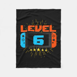 Birthday Boy Level 6 Unlocked Video Game 6 Year Ol Fleece Blanket