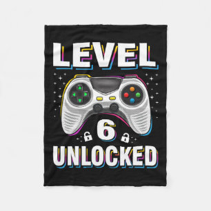 Birthday Boy Level 6 Unlocked Video Gamer 6 Years  Fleece Blanket