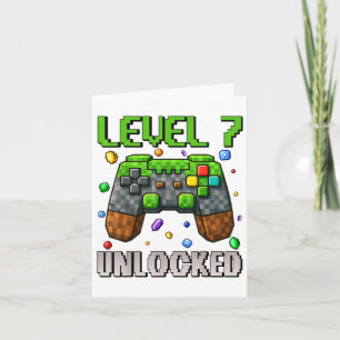 Birthday Boy Level 7 Unlocked 7th Birthday Game Pi Card