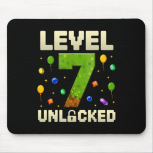 Birthday Boy Level 7 Unlocked 7th Birthday Pixel G Mouse Mat