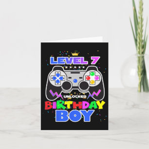 Birthday Boy Level 7 Unlocked Video Game 7th Birth Card