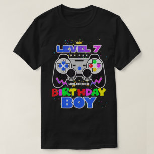 Birthday Boy Level 7 Unlocked Video Game 7Th T-Shirt