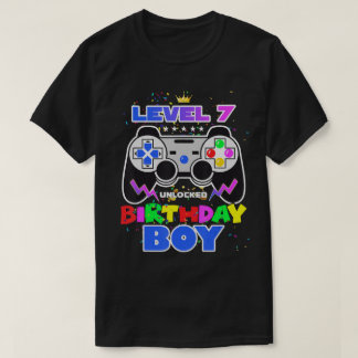 Birthday Boy Level 7 Unlocked Video Game 7Th T-Shirt