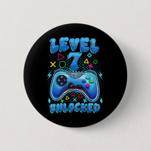Birthday Boy Level 7 Unlocked Video Gamer Birthday 6 Cm Round Badge