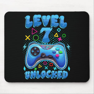 Birthday Boy Level 7 Unlocked Video Gamer Birthday Mouse Mat