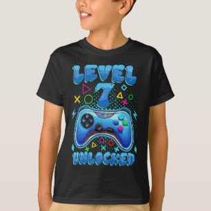 Birthday Boy Level 7 Unlocked Video Gamer Birthday T-Shirt