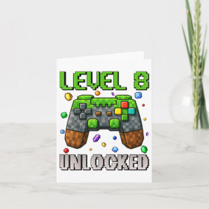 Birthday Boy Level 8 Unlocked 8th Birthday Game Pi Card