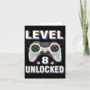 Birthday Boy Level 8 Unlocked Video Gamer 8 Years Card