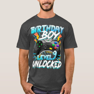 Birthday Boy Level 9 Unlocked Video Game Birthday T-Shirt