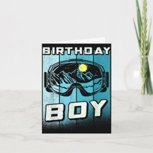 Birthday boy men's birthday apparel snowboard card