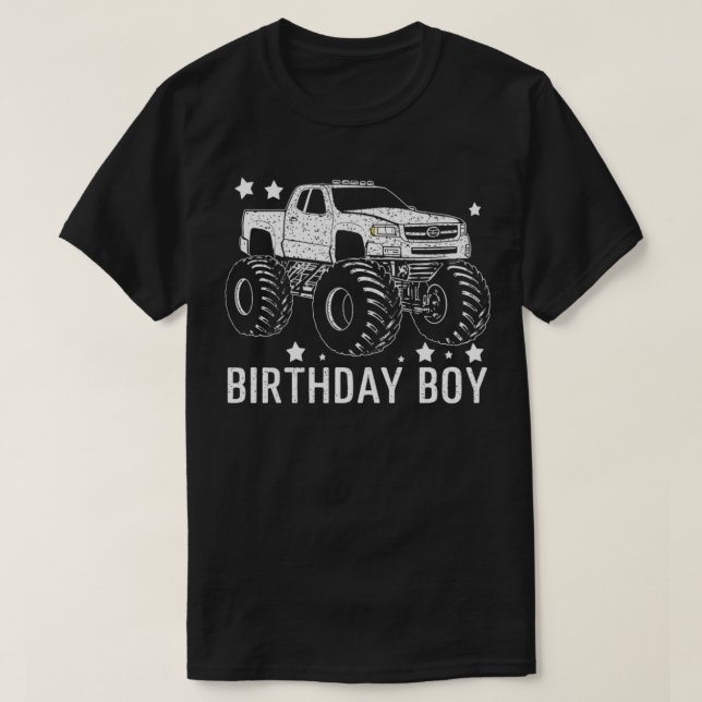 Birthday Boy Monster Truck Awesome Present  Adult  T-Shirt (Design Front)